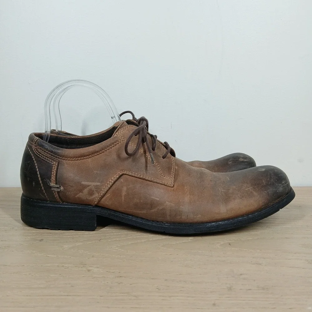 Bed Stu Oxford Shoes Mens 11 Brown Leather Lace Up Distressed Rustic Heritage